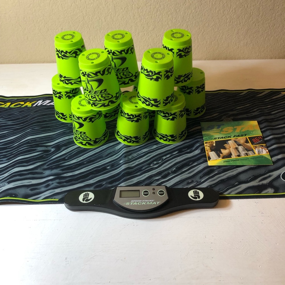 Speed Stacks Neon Green Stacking Cups Set with StackMat, Timer and CD, complete